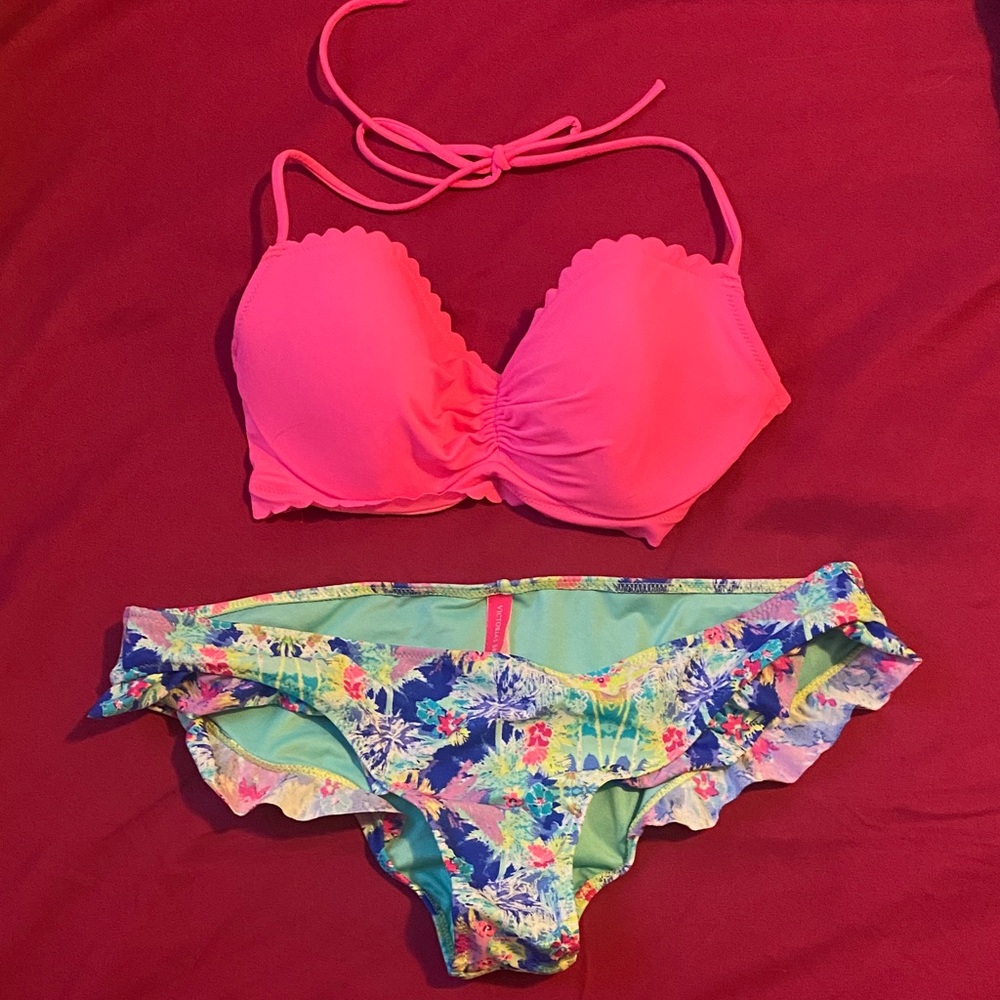 Victoria's Secret Pink and Multicolor Bikini